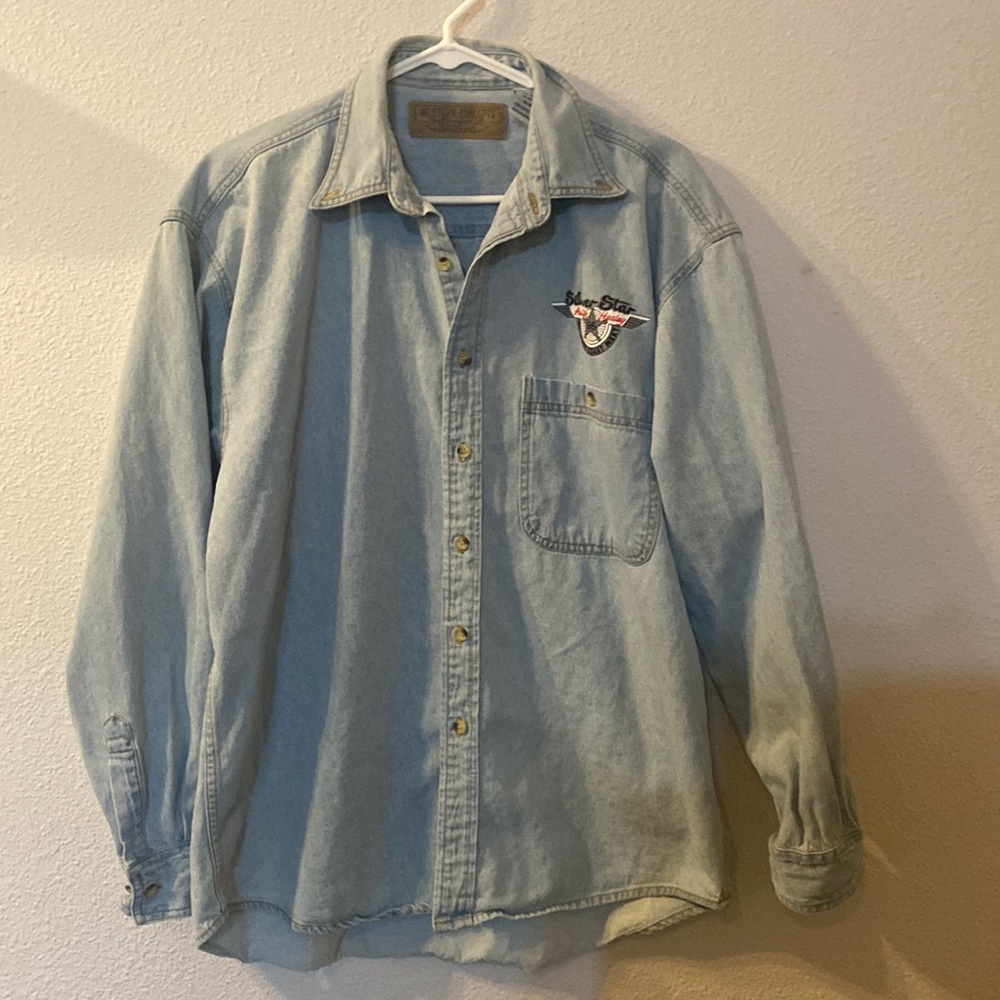 Vintage Western Concepts Silver Star denim button down size medium